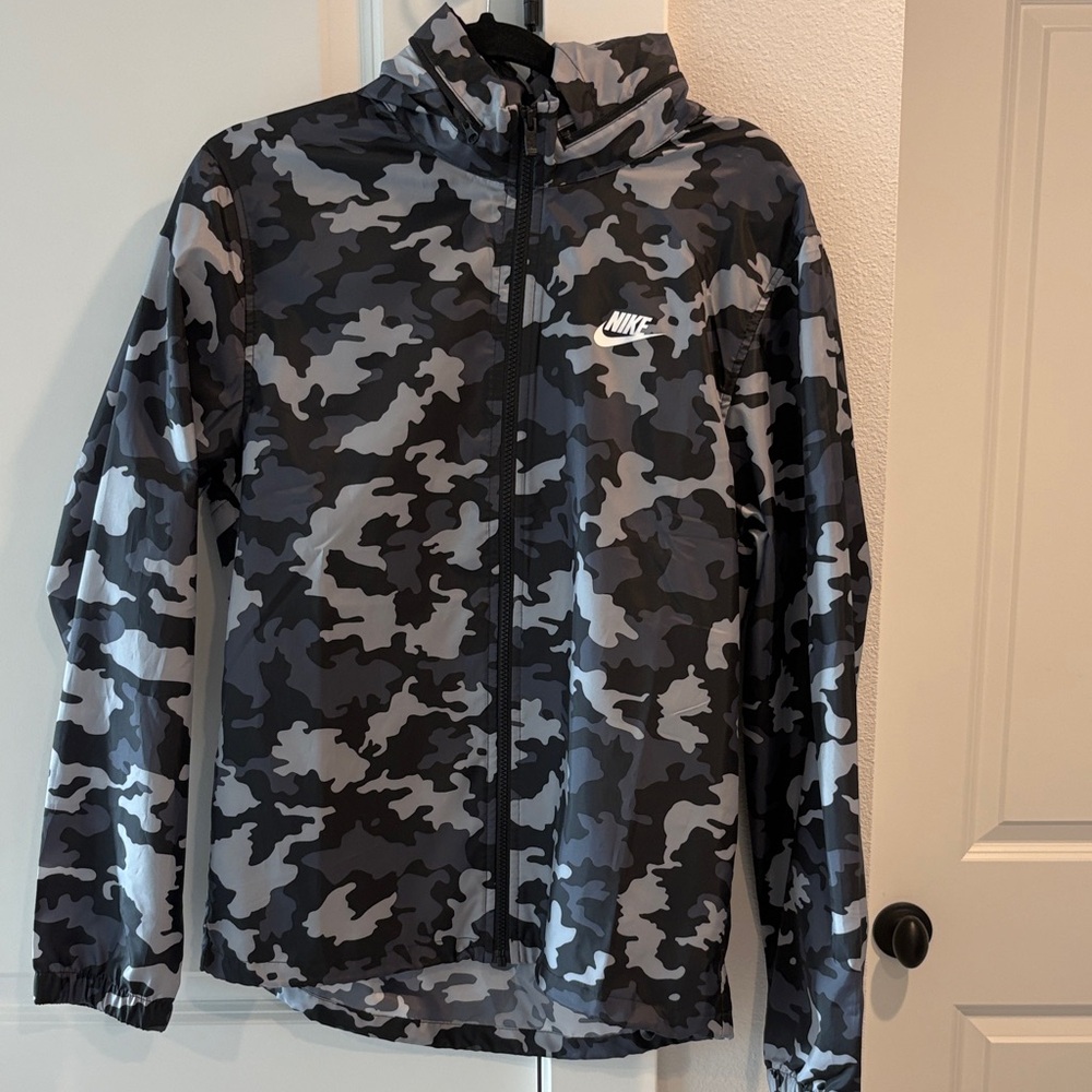 Nike Black and Gray Camo Jacket